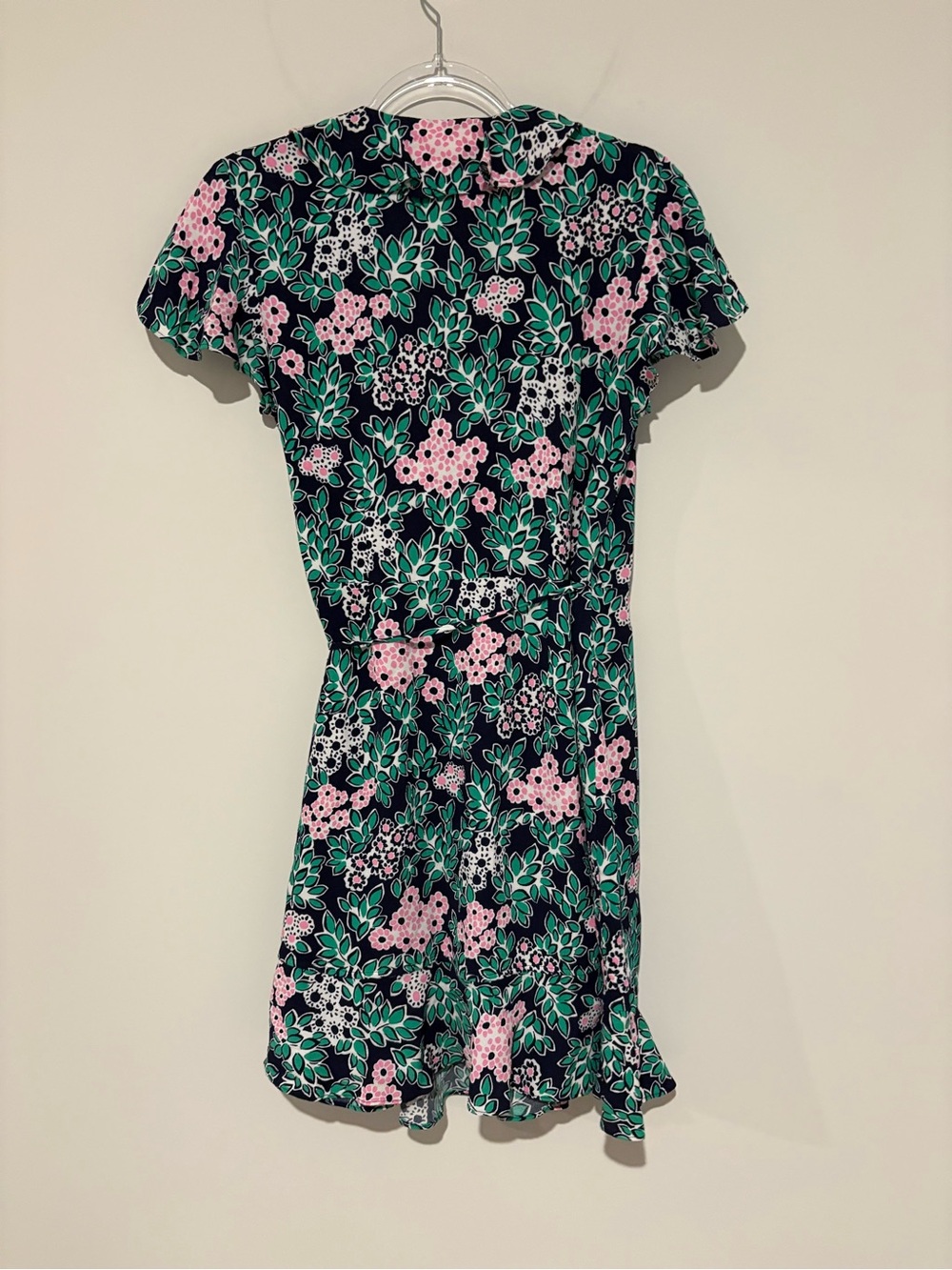 Draper James Tropical floral wrap dress green pink size 0 - Picture 3 of 7